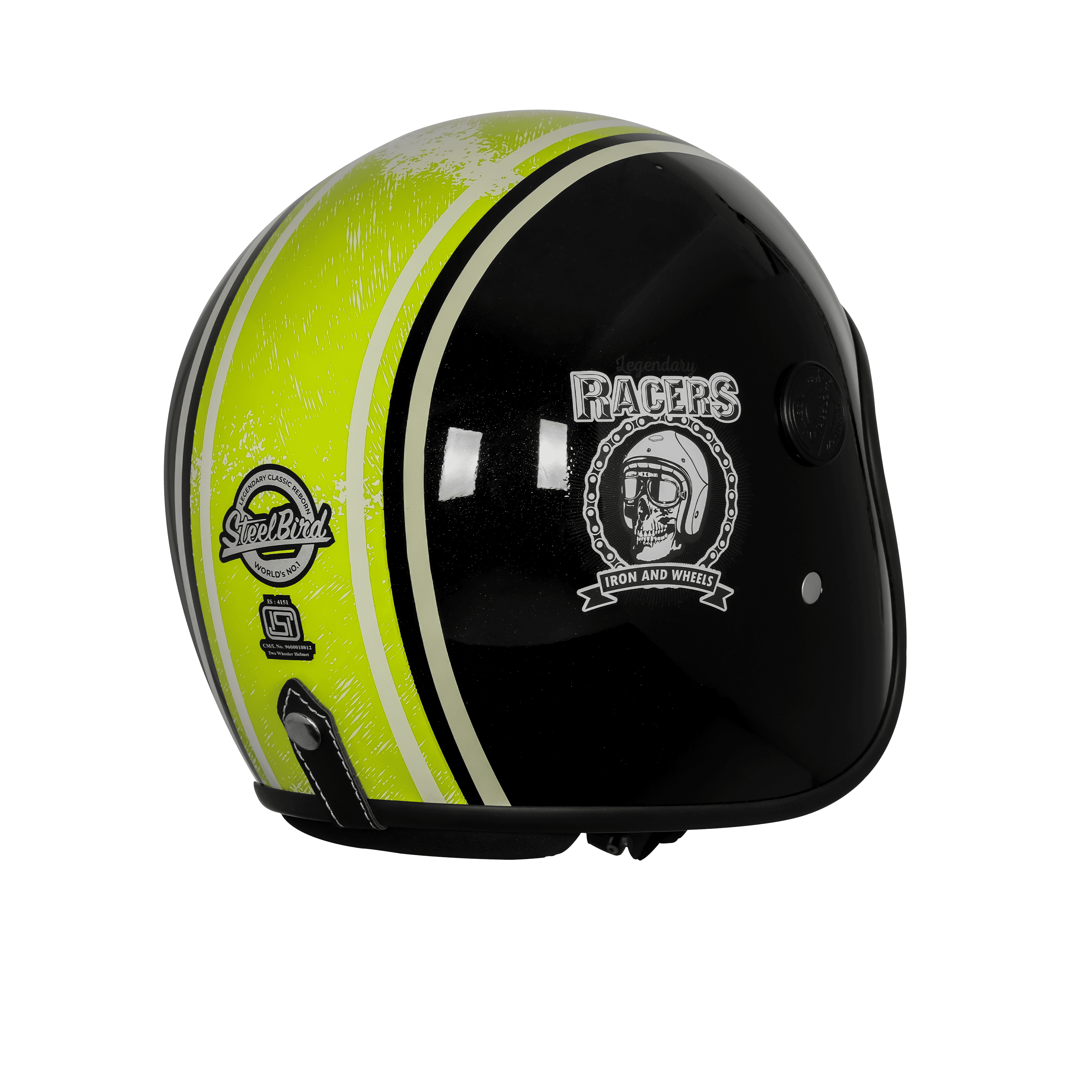SBH-55 VINTAGE RACERS GLOSSY BLACK WITH LIGHT GREEN